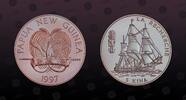 PAPUA-NEW GUINEA 5 Kina PAPUA-NEW GUINEA , KM# 43 , Silver, 5 Kina , 1997, Proof, Ship La Recherche. Scarce. Coin in excellent condition! -