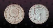 PARAGUAY 150 Guaranies PARAGUAY, KM# 114 , Silver, 150 Guaranies, 1974, Proof, President John F. Kennedy - bust left. Coin in excellent condition! -