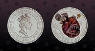 PITCAIRN ISLANDS 2 Dollars PITCAIRN ISLANDS , KM# 61 , Silver, 2 Dollars, 2010, Proof, Deep Sea Fish Melanocetus Johnsonii. Multicolored Fish. Scarce! On -