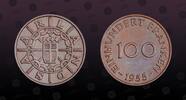SAARLAND 100 Franken SAARLAND, KM# 4 , Copper-Nickel, 100 Franken, 1955, Mint Strike, Nine coin! -