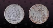 SAHARAWI ARAB DEMOCRATIC REPUBLIC 500 Pesetas SAHARAWI ARAB DEMOCRATIC REPUBLIC , KM# 28 , Silver, 500 Pesetas, 1995, Proof, Prehistoric Animals - Plateosaurus. Coin in exce -