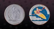 SAHARAWI ARAB DEMOCRATIC REPUBLIC 500 Pesetas SAHARAWI ARAB DEMOCRATIC REPUBLIC , KM# 34 , Silver, 500 Pesetas, 1997, Proof, Olympics Sydney 2000 - Multicolor kayaker. Coin -