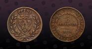 SARDINIA 5 Centisimi SARDINIA, C# 100.2 , Copper, 5 Centisimi, 1826, Mint Strike, Nice copper coin! -