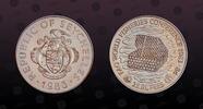 SEYCHELLES 25 Rupees SEYCHELLES, KM# 53a , Silver, 25 Rupees, 1983, Proof, World Fisheries Conference. Scarce silver proof! Coin in excellent conditi -