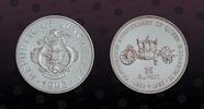 SEYCHELLES 25 Rupees SEYCHELLES, KM# 63 , Silver, 25 Rupees, 1993, Proof, 40th Anniversary of Queen's Elizabeth's Coronation - Royal carriage. Coin i -