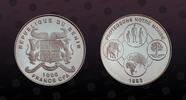 BENIN 1000 Francs BENIN, KM# 27 , Silver, 1000 Francs , 1993, Proof, Protection of Nature - 4 rings in which: 3 people; one tree; maps of Africa, -