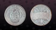 SEYCHELLES 25 Rupees SEYCHELLES, KM# 113 , Silver, 25 Rupees, 2000, Proof, Millennium - latent image of 1999-2000 dates. Coin housed in Original M -