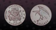 SINGAPORE 10 Dollars SINGAPORE, KM# 9.2 , Silver, 10 Dollars , 1973, Proof, Eagle. Coin in excellent condition! -