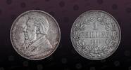 1 Shilling 1894 SOUTH AFRICA SOUTH AFRICA , KM# 5 , Silver, 1 Shilling, 1894, Mint Strike, President Krueger - bust left. Scarce silver coin! 