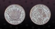 SOUTH AFRICA , KM# 143 , Silver, 1 Rand, 1992, Proof, Coinage Centennial. Coin housed in Original Mint Capsule! Coin in excellen