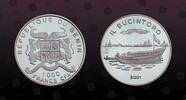BENIN 1000 Francs BENIN, KM Unlisted , Silver, 1000 Francs, 2001, Proof, Ship - Il Bucintoro. Coin housed in Original Mint Capsule! Coin in excell -
