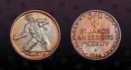 5 Francs 1944B SWITZERLAND SWITZERLAND, KM# 45 , Silver, 5 Francs, 1944B, Mint Strike, 50th Anniversary - Battle of St. Jakob An Der Birs. Coin i...