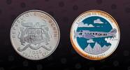 BENIN 1000 Francs BENIN, KM# 59 , Silver, 1000 Francs , 2004, Proof, Airplane - GA 43. Multicolored. Coin in excellent condition! -