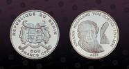 BENIN 500 Francs BENIN, Unlisted, Silver, 500 Francs , 2005, Proof, Johann Wolfgang von Goethe (1749-1832). Coin housed in Original Mint Capsule! -