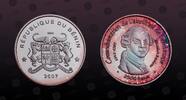 BENIN 2500 Francs BENIN, KM E Unlisted , Silver, 2500 Francs , 2007, Proof, Abolition of Slavery - Portrait of Claudah Equiano (1745-1797). Very r -