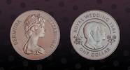 BERMUDA 1 Dollar BERMUDA, KM# 28a , Silver, 1 Dollar, 1981, Proof, Prince Charles & Lady Diana. Coin housed in Original Mint capsule! Coin in exc -