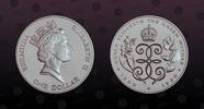 BERMUDA 1 Dollar BERMUDA, KM# 67a , Silver, 1 Dollar, 1990, Proof, Queen Mother's 90th Birthday. Coin in excellent condition! -