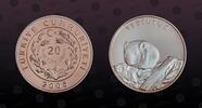 TURKEY, KM# 1179 , Silver, 20 New Lira, 2005, Proof, Hazel Dormouse - Yediuyur. Coin in excellent condition!