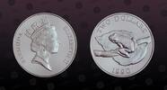 BERMUDA 2 Dollars BERMUDA, KM# 65 , Silver, 2 Dollars, 1990, Proof, Tree frog. Coin in excellent condition! -