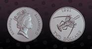 BERMUDA 2 Dollars BERMUDA, KM# 69 , Silver, 2 Dollars, 1991, Proof, Spiny lobster. Coin in excellent condition! -
