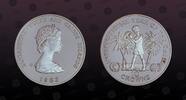 TURKS & CAICOS ISLANDS , KM P5 , Silver, 10 Crowns, 1982, Proof, I.Y.C. Silver Piefort. Very Rare. 80 pieces minted! Double Thic