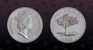 BERMUDA 2 Dollars BERMUDA, KM# 72 , Silver, 2 Dollars, 1992, Proof, Cedar Tree. Coin in excellent condition! -