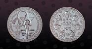 WEST AFRICAN STATES , KM# 7 , Silver, 500 Francs , 1972, Mint Strike, 10th Anniversary of Monetary Union. Coin in excellent cond