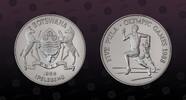 BOTSWANA 5 Pula BOTSWANA, KM# 21 , Silver, 5 Pula , 1988, Proof, Summer Olympics 1988 - Runners. Coin in excellent condition! -