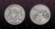 BOTSWANA 2 Pula BOTSWANA, KM# 22 , Silver, 2 Pula , 1989, Proof, Save The Children Fund. Coin in excellent condition! -