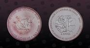 BURKINA FASO 6000 CFA 4 Africa BURKINA FASO , KM# 1a , Silver, 6000 CFA 4 Africa , 2003, Proof, Bird and Rhinoceros. Very rare coin in silver. Tiny hairline -