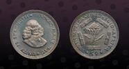 SOUTH AFRICA 5 Cents SOUTH AFRICA , KM# 59 , Silver, 5 Cents, 1962, Proof, Jan van Riebeeck. Coin in excellent condition! -