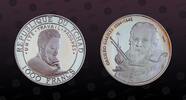 CHAD 1000 Francs CHAD, KM# 16 , Silver, 1000 Francs, 1999, Proof, Galileo Galilei (1564-1642). Coin in excellent condition! -