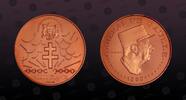 CHAD 10000 Francs CHAD, KM E1 , Copper, 10000 Francs, 1970, Proof, General Charles de Gaulle. Scarce and very popular Essai in RED COLOUR - Copper -