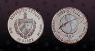 CUBA, KM# 50 , Silver, 10 Pesos, 1980, Proof, Space flight - USA & USSR. Coin in excellent condition!
