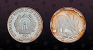 AFGHANISTAN 500 Afghanis AFGHANISTAN, KM# 1021 , Silver, 500 Afghanis , 1994, Proof, Prehistoric Animals - Styracosaurus. Coin in excellent condition! -