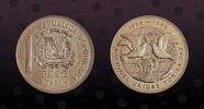 DOMINICAN REPUBLIC , KM# 87 , Copper-Nickel, 1 Peso, 1995, Mint Strike, UN - Piece, two doves. Nice coin in excellent condition!