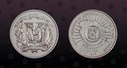 DOMINICAN REPUBLIC 1 Peso DOMINICAN REPUBLIC , KM# 35 , Silver, 1 Peso, 1974, Proof, 12th Central American and Caribbean Games. Royal Mint London! Coin in -