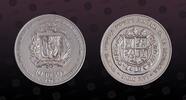 DOMINICAN REPUBLIC DOMINICAN REPUBLIC , KM# 37 , Silver, 10 Pesos, 1975, Proof , International Bankers Conference - First Hispaniola Coinage of Car 1