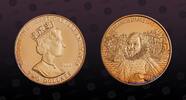 EAST CARIBBEAN STATES 2 Dollars EAST CARIBBEAN STATES, KM# 52 , Copper-Nickel Gold Plated, 2 Dollars, 2003, Proof, Gold Plated Piefort! British Military Leaders -