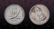 100 Pesetas 1970 EQUATORIAL GUINEA EQUATORIAL GUINEA , KM# 12.1 , Silver, 100 Pesetas, 1970, Proof, Durer s Praying Hands. Coin in excellent cond...