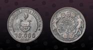 EQUATORIAL GUINEA 10000 Ekuele EQUATORIAL GUINEA , KM E11 , Aluminum, 10000 Ekuele, 1979, Proof, Map of Argentina and lettering Argentina, 2 Soccer players. -
