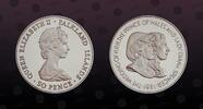 FALKLAND ISLANDS 50 Pence FALKLAND ISLANDS , KM# 16a , Silver, 50 Pence, 1981, Proof, Wedding of Prince Charles Lady Diana. Coin in excellent condition! -