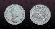 FALKLAND ISLANDS 50 Pence FALKLAND ISLANDS , KM# 45a , Silver, 50 Pence, 1995, Proof, V. E. Day - 50th Anniversary. Coin in excellent condition! -