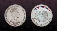 FALKLAND ISLANDS 50 Pence FALKLAND ISLANDS , KM# 83a.1 , Silver, 50 Pence, 2002, Proof, The Golden Jubilee. Multicolored. Coin in excellent condition! -