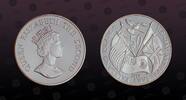 FALKLAND ISLANDS 50 Pence FALKLAND ISLANDS , KM P3 , Silver, 50 Pence, 1995, Proof, V. E. Day - 50th Anniversary. Silver Piefort. Double Thickness. Nice c -