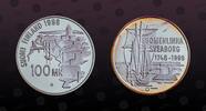FINLAND, KM# 88 , Silver, 100 Markkaa, 1998, Proof, Suomenlinna Fortress. Very rare silver Proof coin. Hard to get! Coin housed