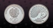 ARMENIA, KM# 87 , Silver, 100 Dram, 2001, Proof, Armenian Membership in the Council of Europe. One of the rarest Armenian silver
