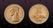 FRENCH AFARS & ISSAS 20 Francs FRENCH AFARS & ISSAS , Gad.43.1; E3 , Aluminum-Bronze, 20 Francs, 1968(a), Specimen, Essai. Dhow, oceanliner. NGC grade these t -
