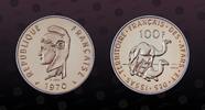 FRENCH AFARS & ISSAS 100 Francs FRENCH AFARS & ISSAS , KM# E7 , Aluminum-Bronze, 100 Francs, 1970(a), Specimen, Essai. Pair of dromedary camels. NGC grade thes -
