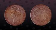 FRENCH COLONIES 10 Centimes FRENCH COLONIES , KM# 11.1 , Bronze, 10 Centimes, 1825A, Mint Strike, King Charles X - bust left. NGC Scratch Resistant Holder! -
